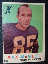 1959 Topps #4 MAX McGEE GREEN BAY PACKERS EX/NM RC ROOKIE Football Card TULANE !