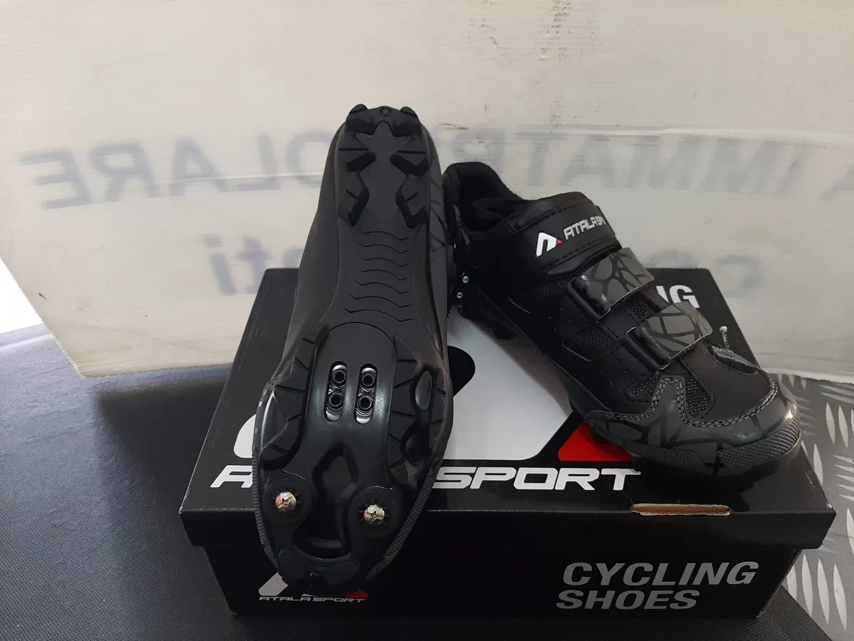 SCARPE ATALA SPORT AS FAST NERO MTB SPINNING TG 45 SUOLA NYLON 28