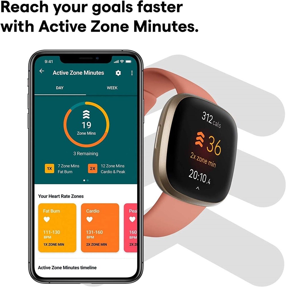 Fitbit Versa 3 Health & Fitness Smartwatch with GPS Bluetooth Activity  Tracker