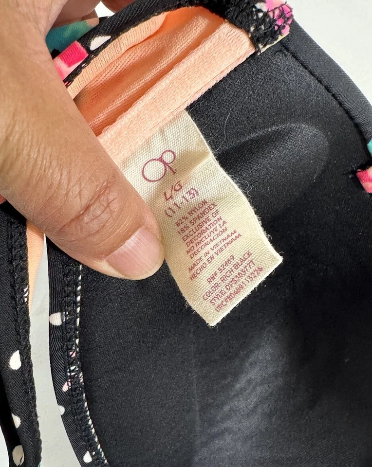 Sujetador de bikini SOLO talla L (11-13) OCEAN PACIFIC OP floral rosa negro blanco lunares Foto 3 de 3