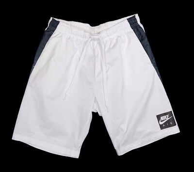 Nike Sportswear Cotton Blend Woven Shorts White Black Large