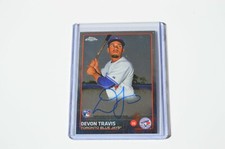 Devon Travis RC Logo 2015 Topps Chrome Auto # Ar-Dt Bleu Jays Baseball Carte 2B