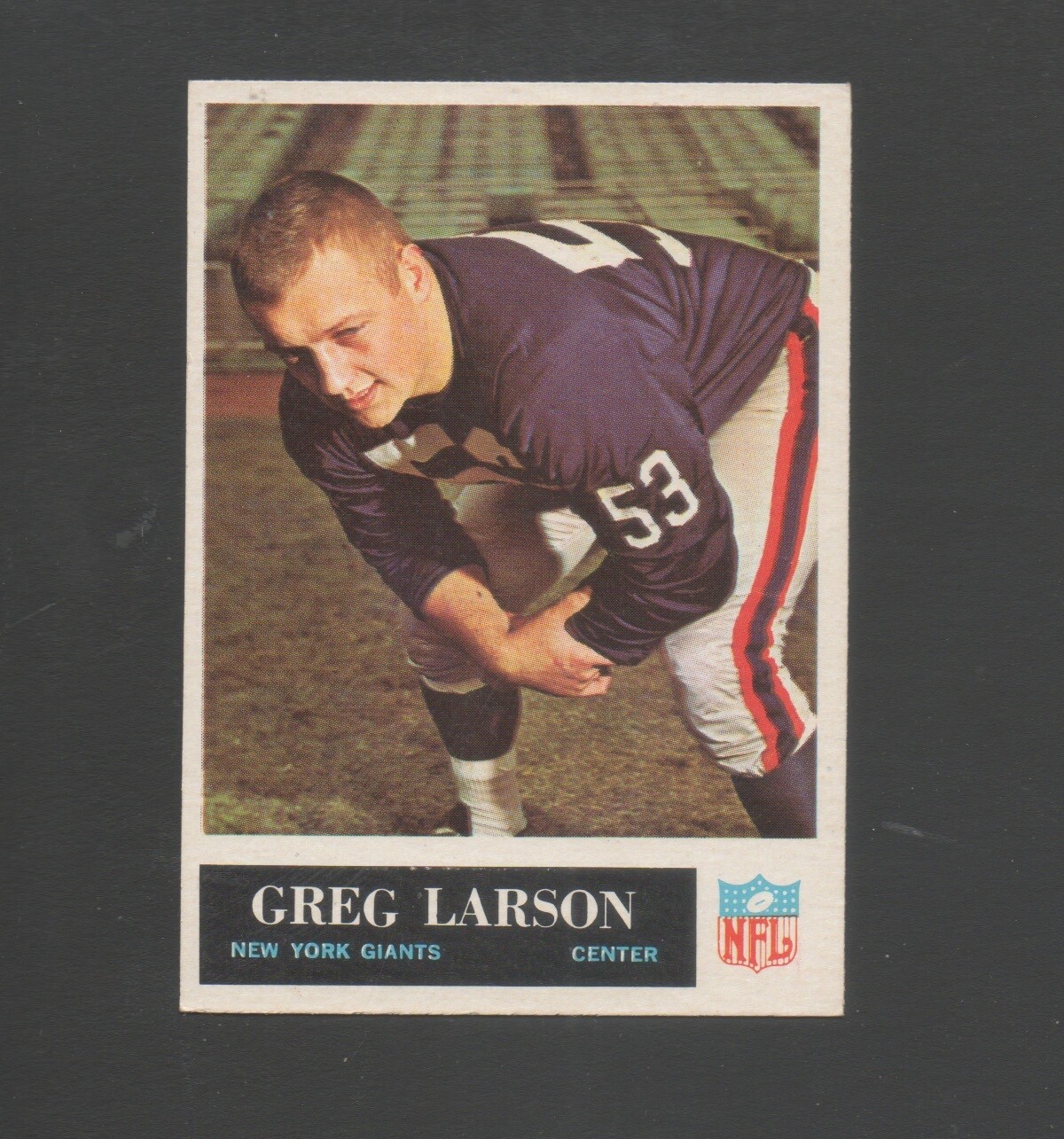 1965 Philadelphia Football Card 118 Greg LarsonNew York Giants Near