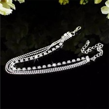 Ankle Bracelet Anklet Chain Silver Foot Sterling Women Beach Jewelry Fashion 925