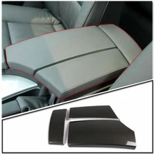 ABS Carbon Fiber Interior Central Armrest Box Cover Trim For BMW 5 Series 04-10