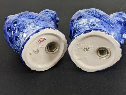 CIC Keramik Hahn Huhn Salz und Pfefferstreuer Blauwaren glasiert China blau - Bild 6 von 8
