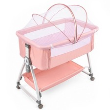 3-in-1 Baby Crib Frame Travel Cot Rocker Cradle Canopy versatile 97 x 57 x 80 cm