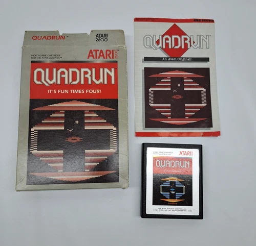 Quadrun Boxed Complete in BOX, CIB Atari 2600  All original no reproduction