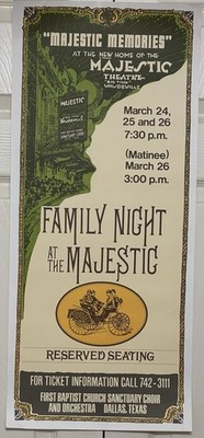 Majestic Memories Family Night Majestic Theatre Vintage Poster Dallas Texas Cho 