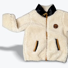 Timberland Kids Beige Sherpa Fleece Jacket 12M Baby Ski Apres Winter Streetwear