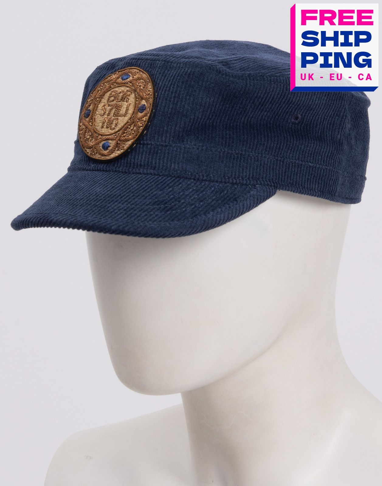PVP €229 BORSALINO Gorra Pana Cadete Talla Única Parche Logo Azul Hecho en Italia