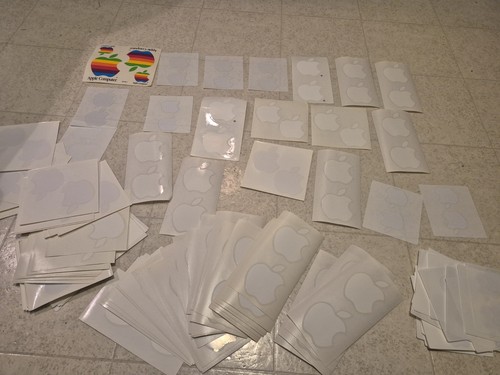Authentic Apple White Logo Sticker Decal 2-per-sheet Lot Over 100 sheets