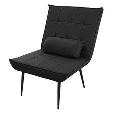 Fauteuil lounge relax avec coussin de dossier noir chaise salon salle de séjour