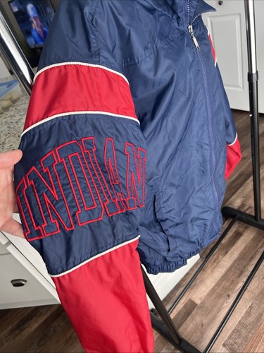 Vintage Cleveland Indians Guardians Baseball STARTER Windbreaker Jacket XL 90s - Picture 2 of 13