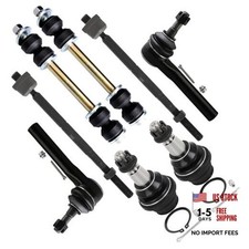 8pcs Front Suspension Kit Outer Inner Tie Rod End Sway Bar Link Ball Joint