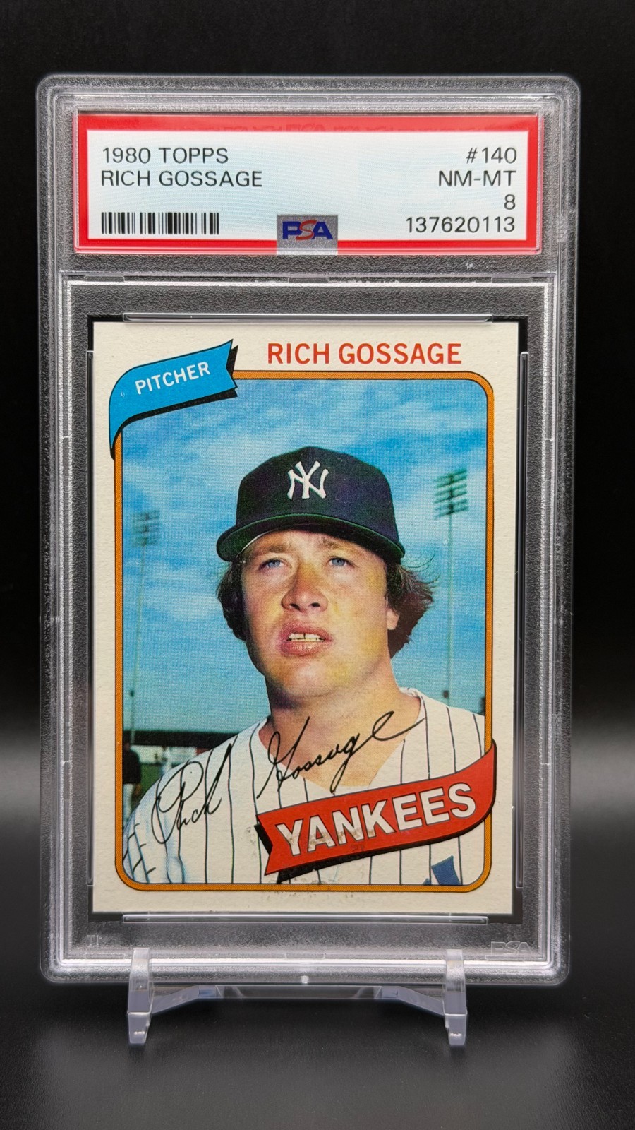 1980 Topps #140 - HOF Goose Gossage New York Yankees PSA 8