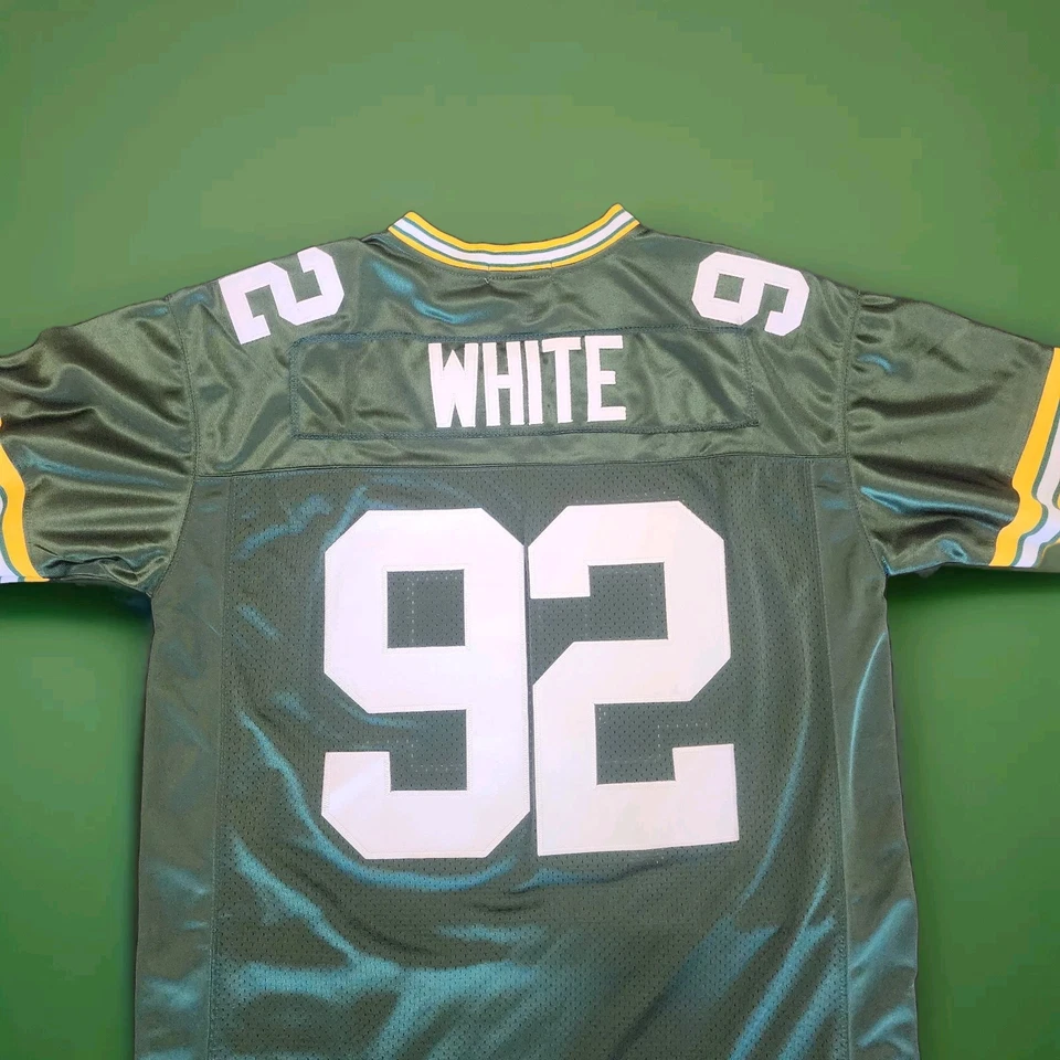 Футболка Реджи Уайта No92 Green Bay Packers с нашивками домашняя зеленая к 75-летию - Изображение 4 из 4