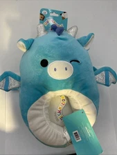 Squishmallows Jazwares Size 2-3 Youth Kids The Blue Dragon Slippers