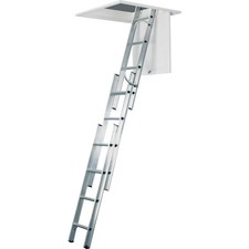 3 Section Loft Ladder 3.12m Extension 150kg Lightweight Aluminium 12 Step