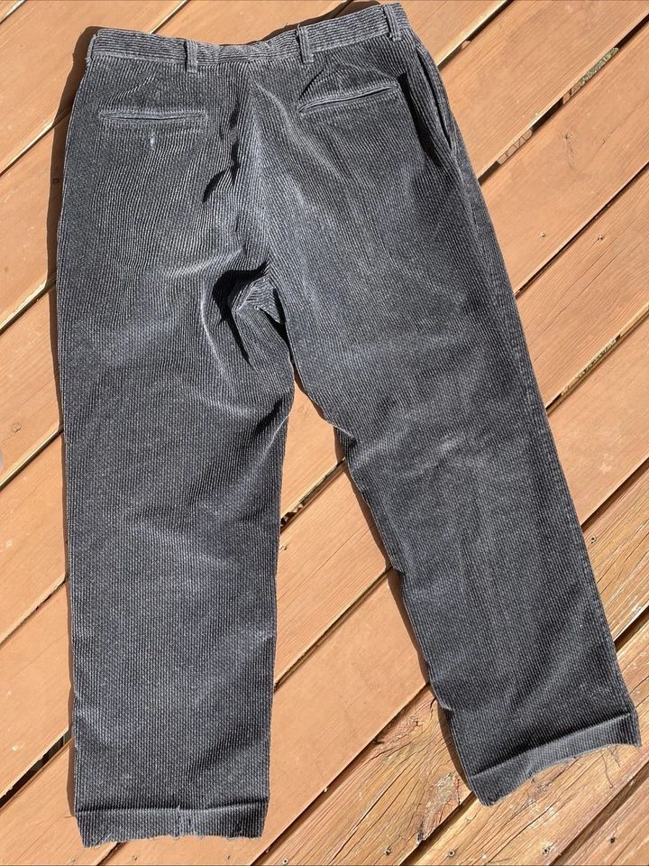 Vintage Donegal Wool Corduroy Men’s Trousers 32x28 Wide Fit Pleated - Image 3 of 4