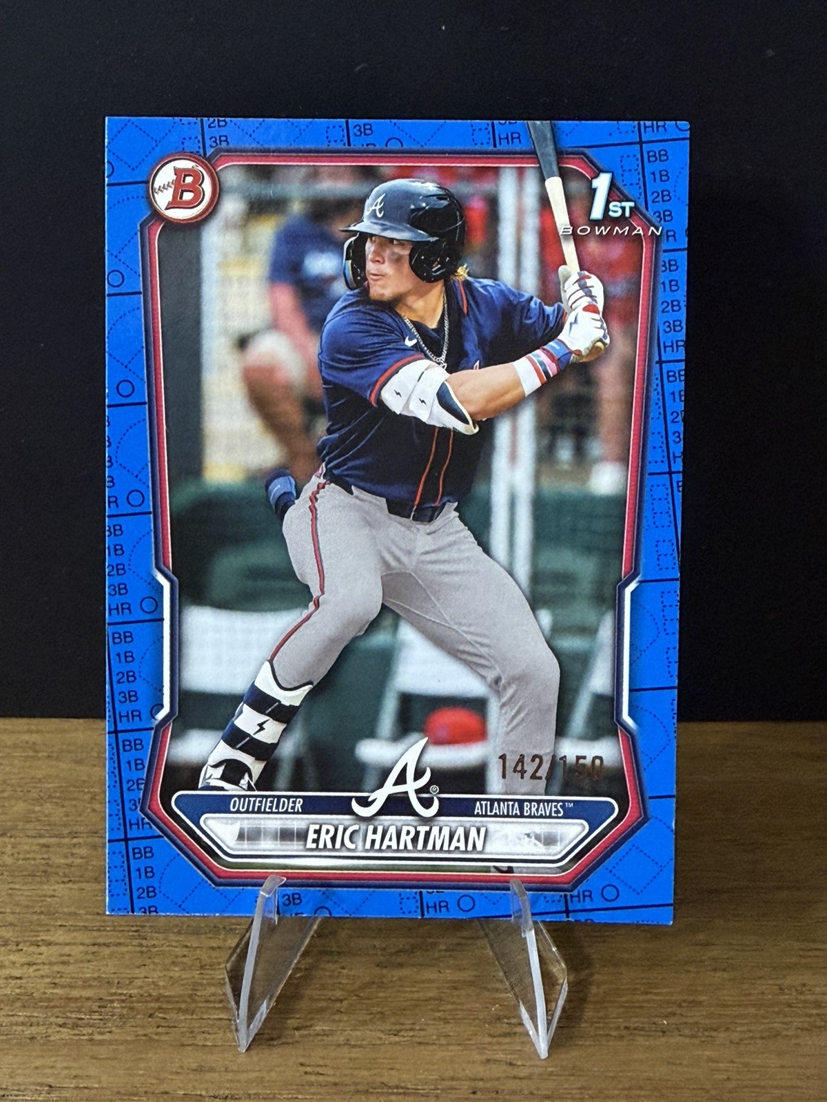 2026 Bowman Eric Hartman 1st Card Blue Scorecard /150 #BP-102 Atlanta Braves SP