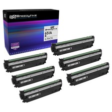 6PK Reman Toner Cartridge for HP 651A Black, CE340A 13,500 Page Yield