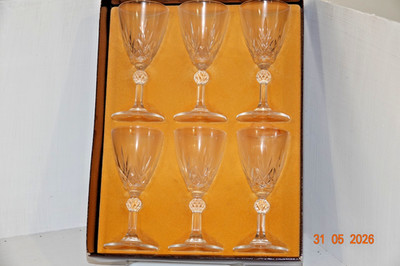 Italienische 24% Bleikristall Sherry oder Portweingläser x 6 verpackt Top