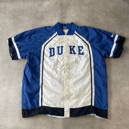 Nike Duke Track Jacket Mens 2XL Y2K Vintage Button-Up Windbreaker Blue White