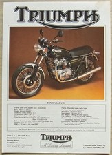 TRIUMPH Bonneville UK Motorcycle Sales Specification Leaflet For 1985  SH85/UKB