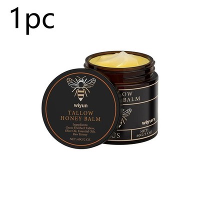 Organic Grass-Fed Beef Tallow Balm with Raw Honey - Unscented Skin Moisturizer