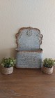 Vintage Gray Metal Wall Planter Decorative Storage Wall Decor French Country — photo 3