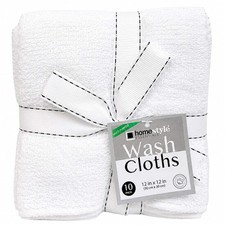 10" x 10" White Wash Cloths 100 Cotton Soft Absorbent Towels 10 Pack