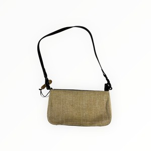 Etienne Aigner Woven Straw 10" X 5.5" Shoulder Bag Leather Strap Wooden Charm