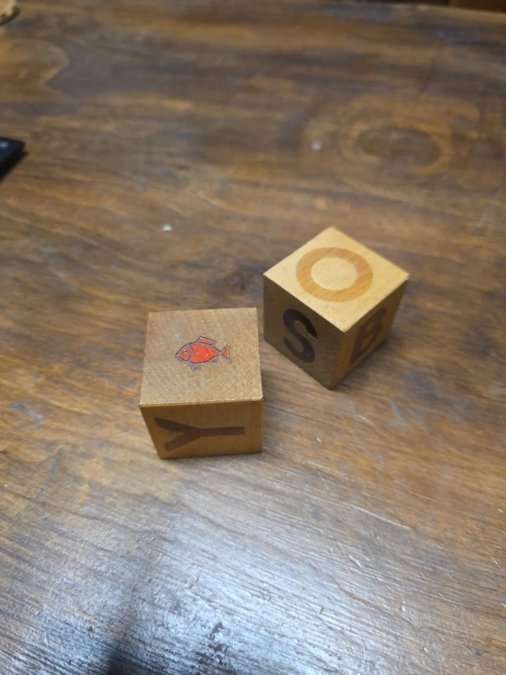 Ancien jeu de cubes en bois 25 pièces - Photo 2/3
