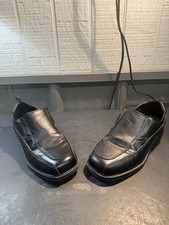 Wonder Nation Boys Black Slip-On Dress Shoes Loafers Size 5 Formal