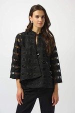 Joseph Ribkoff Black Checkered Sheer Swing Jacket 253199