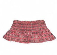 Red Plaid Mini Skirt XXL Fits Like XL Y2K Schoolgirl Edgy Style