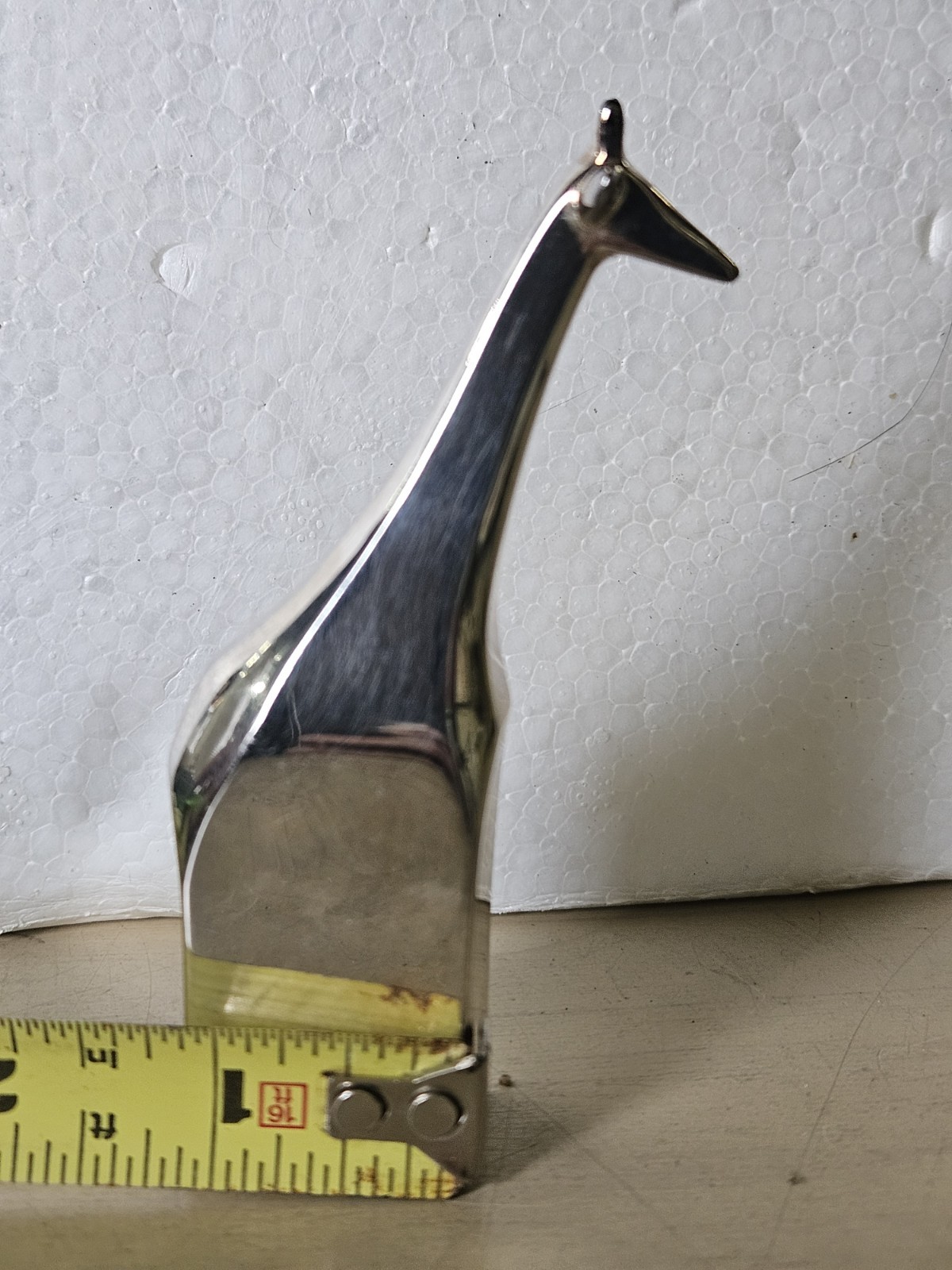 Vintage Dansk Designs Miniature Giraffe Figure Silver Paperweight Figurine 4"H