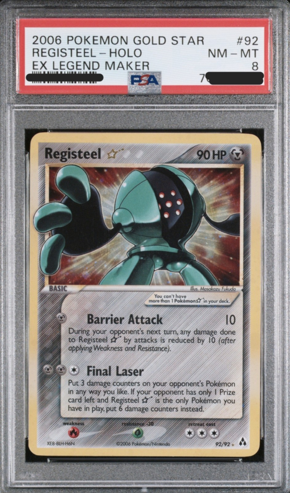 Pokemon Regice Gold Star, Regirock Gold Star w/swirl, Registeel Gold Star PSA 8 view 6