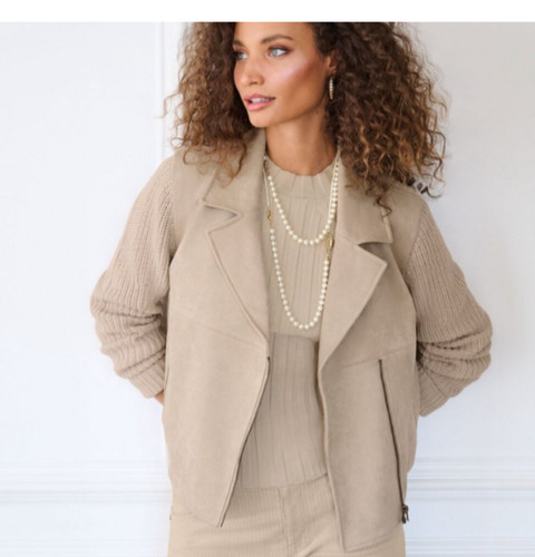 Cabi New NWT Palladium Bomber #4811 Beige XS - XL Was $298
