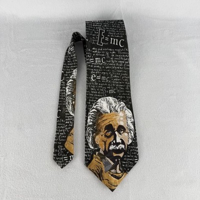 Renaissance Hand Made Tie, Albert Einstein, E=Mc², Physics,