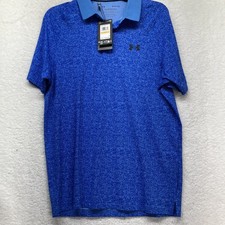 Under Armour Mens Size S Blue Iso Chill Heather Polo Shirt S4