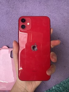 Apple iPhone 11 256 GB Rot Smartphone Face ID mit rissen oben an der Ecke