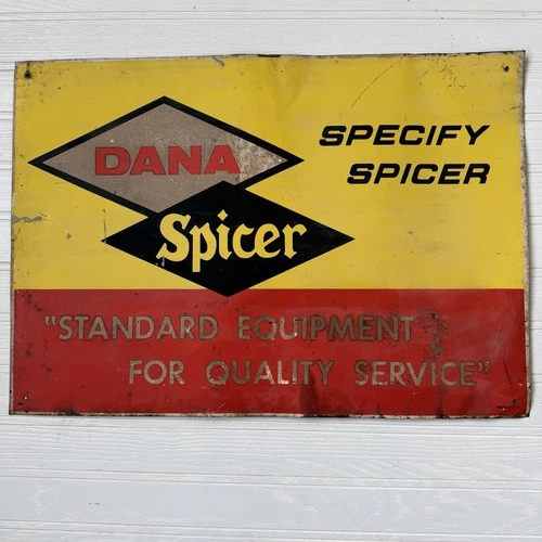 1959 Dana Spicer Metal Sign Vintage Gas Oil Garage Dealership Shop Decor