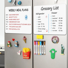 4 PACK Magnetic Dry Erase Board Sheet for Fridge, 12"x8" Erasable Refrigerato...