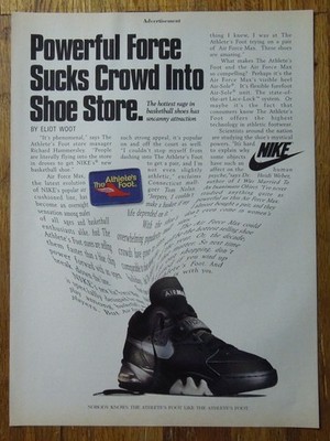 1993 NIKE Air Force Max Basketball Shoe at The Athletes Foot Store Magazine Ad