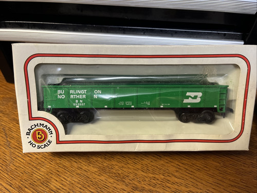Vintage BACHMANN HO Railroad Train Car BURLINGTON NORTHER 42' GONDOLA CAR IN BOX