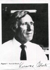 BIOCHEMIST Konrad Bloch (+) autograph, NOBEL PRIZE MEDICINE, peinted picture sig