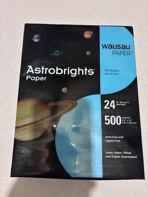 Astrobrights Color Paper, 8.5  x 11 , 24 lb/89 GSM, Lunar Blue, 500 sheets ream