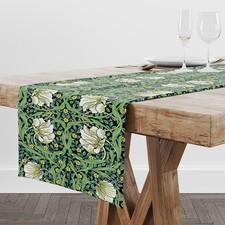 William Morris Vintage Flower Table Runner, Beautiful Vintage Boho Floral Tre...